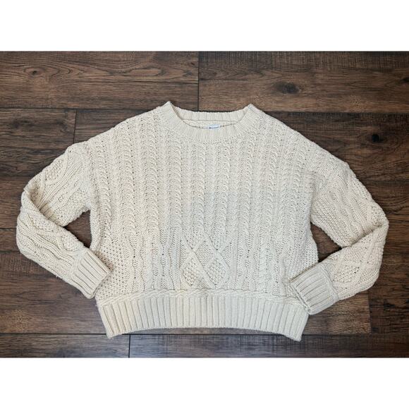 Princess Polly Cream Chunky Cable Knit Oversized Pullover Sweater S/M - Picture 1 of 6